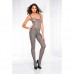 Metallic Catsuit Met Python Print - Grijs