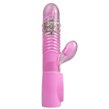 Stotende vibrator met kralen - Roze